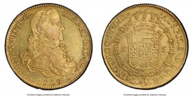 Ferdinand VII gold 8 Escudos 1809 Mo-HJ AU58 PCGS, Mexico City mint, KM160. Fully struck with nice luster and reflective surfaces. AGW 0.7614 oz. 

...