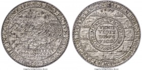 "Battle of Turnhout" tin Medal 1597 AU53 PCGS, Eimer-70 var. (listed in silver), MI-I-170/163 (same), Van Loon-I-482 (same). 49mm. By G. van Bijlaer. ...