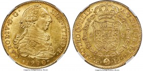 Charles IV gold 8 Escudos 1790 LM-IJ MS62 NGC, Lima mint, KM92, Cal-7. Only the second year that this type was struck at Lima, and still carrying the ...