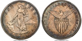 USA Administration Peso 1903-S MS63 PCGS, San Francisco mint, KM168. The first year for the type, and one that always comes sought in choice and finer...