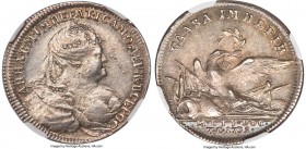 Anna silver "Peace with Turkey" Jeton 1739-Dated MS63 NGC, Bit-Ж418, Diakov-81.5 (R1). 22mm. An elusive commemorative jeton in this state of preservat...