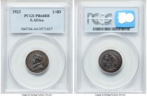 George V 8-Piece Certified silver & bronze Proof Set 1923 PCGS, 1) Farthing - PR64 Red and Brown, KM12.1 2) 1/2 Penny - PR64 Red and Brown, KM13.1 3) ...