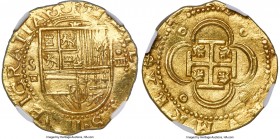 Philip II gold Cob 4 Escudos ND (1556-1598) S-D MS63 NGC, Seville mint, Cal-11, Cay-4143. 13.50gm. A remarkable presentation for this characteristical...