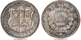 Geneva. Canton 10 Francs 1848 MS63 PCGS, KM138, Dav-374, HMZ-2-363a. Mintage: 385. Popular as a type with fewer than 500 minted, this particular speci...