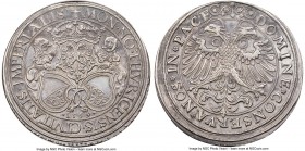 Zurich. Canton Taler 1559 AU53 NGC, Dav-8782, HMZ-2-1123h. Benefitting from a sound strike, this offering demonstrates significant argent luster retai...