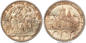 Confederation "Lausanne Shooting Festival" 5 Francs 1876 MS66 PCGS, KM-XS13, Richter-1560. A blazing gem carrying soft champagne highlights that furth...