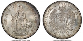 Confederation "Bern Shooting Festival" 5 Francs 1885 MS66 PCGS, KM-XS17, Richter-193. A satin specimen free of serious imperfections and ranking near ...