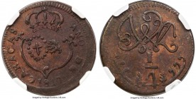 Caracas. Republic 1/4 Real 1817 AU55 Brown NGC, Caracas mint, KM-C2. Small Date variety. Bordering on uncirculated, the raised features very nearly la...