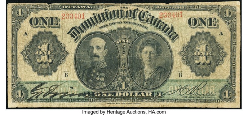 Canada Dominion of Canada $1 3.1.1911 Pick 27a DC-18a Fine. 

HID09801242017

© ...