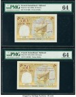 French Somaliland Tresor Public, Cote Francaise des Somalis 50 Francs ND (1952) Pick 25 Two Consecutive Examples PMG Choice Uncirculated 64 (2). 

HID...