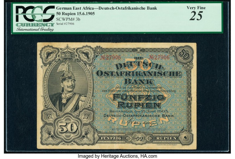 German East Africa Deutsch-Ostafrikanische Bank 50 Rupien 15.6.1905 Pick 3b PCGS...