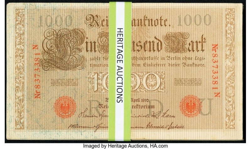 Germany Imperial Bank Notes 1000 Mark 21.4.1910 Pick 44b About Uncirculated-Unci...