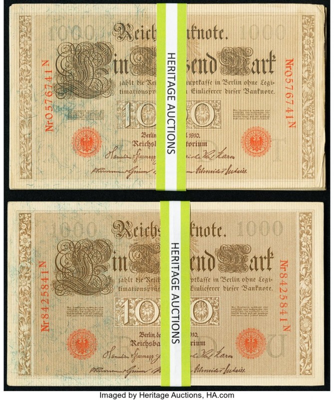 Germany Imperial Bank Notes 1000 Mark 21.4.1910 Pick 44b About Uncirculated-Unci...