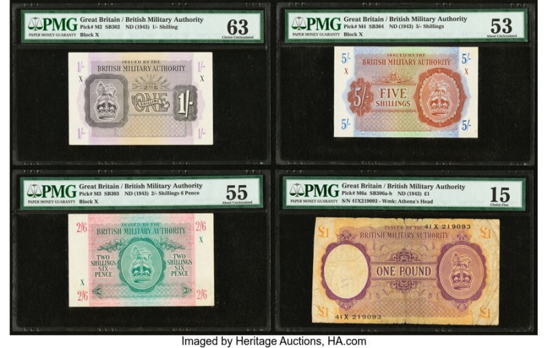 Great Britain British Military Authority 1; 2/6; 5 Shillings; 1 Pound ND (1943) ...