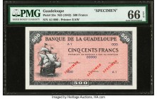 Guadeloupe Banque de la Guadeloupe 500 Francs ND (1942) Pick 25s Specimen PMG Gem Uncirculated 66 EPQ. 

HID09801242017

© 2020 Heritage Auctions | Al...