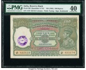 India Reserve Bank of India 100 Rupees ND (1943) Pick 20f Jhun4.7.3C PMG Extremely Fine 40. Spindle hole, tears, ink stamp and staple holes at issue. ...