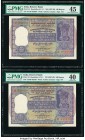 India Reserve Bank of India 100 Rupees ND (1957-62) Pick 44 Jhun6.7.4.1 Three Consecutive Examples PMG Extremely Fine 40 (2); Choice Extremely Fine 45...