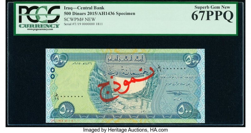 Iraq Central Bank of Iraq 500 Dinars 2015 / AH1436 Pick Unlisted Specimen PCGS S...