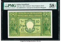 Italian Somaliland Cassa Per La Circolazione Monetaria Della Somalia 10 Somali 1950 Pick 13a PMG Choice About Unc 58 EPQ. 

HID09801242017

© 2020 Her...