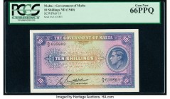 Malta Government of Malta 10 Shillings ND (1940) Pick 19 PCGS Gem New 66PPQ. 

HID09801242017

© 2020 Heritage Auctions | All Rights Reserved