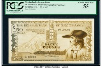 New Zealand Reserve Bank of New Zealand 50 Pounds 22.3.1957 Pick Unlisted Photographic Face Essay PCGS Choice About New 55. 

HID09801242017

© 2020 H...