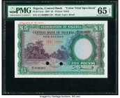 Nigeria Central Bank of Nigeria 5 Pounds 15.9.1958 Pick 5cts Color Trial Specimen PMG Gem Uncirculated 65 EPQ. 

HID09801242017

© 2020 Heritage Aucti...