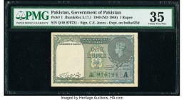 Pakistan Government of Pakistan 1 Rupee ND (1948) Pick 1 Jhunjhunwalla-Razack 5.17.1 PMG Choice Very Fine 35. Staple holes at issue. 

HID09801242017
...
