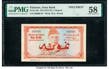 Pakistan State Bank of Pakistan 5 Rupees ND (1972-78) Pick 20s Specimen PMG Choice About Unc 58. 

HID09801242017

© 2020 Heritage Auctions | All Righ...