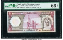Saudi Arabia Saudi Arabian Monetary Agency 10 Riyals ND (1977) / AH1379 Pick 18 PMG Gem Uncirculated 66 EPQ. 

HID09801242017

© 2020 Heritage Auction...