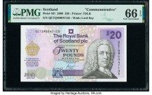 Scotland Royal Bank of Scotland PLC 20 Pounds 4.8.2000 Pick 361 Queen Elizabeth II Commemorative PMG Gem Uncirculated 66 EPQ. 

HID09801242017

© 2020...