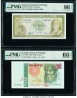Tonga Government of Tonga 1 Pa'anga 12.4.1967 Pick 14b PMG Gem Uncirculated 66 EPQ. Portugal Banco de Portugal 5000 Escudos 12.9.1996 Pick 190b PMG Ge...