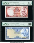 Zambia Bank of Zambia 5; 10 Kwacha ND (1976) Pick 21a; 22a PMG Choice Uncirculated 64 EPQ; Gem Uncirculated 66 EPQ. 

HID09801242017

© 2020 Heritage ...