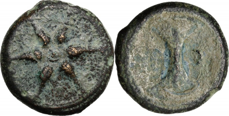 Greek Italy. Etruria, uncertain mint. AE Semuncia, 3rd century BC. Wheel with si...