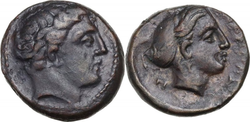 Continental Greece. Thessaly, Phalanna. AE Chalkous, 4th century BC. Youthful ma...