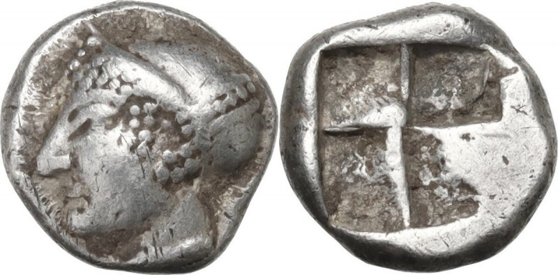 Greek Asia. Ionia, Phokaia. AR Diobol, c. 521-478 BC. Archaic female head left. ...