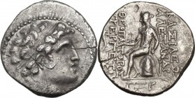 Greek Asia. Syria, Seleucid Kings. Alexander I Balas (152-145 BC). AR Drachm. Antioch mint. Dated SE 163 (150/49 BC). Diademed head right. / Apollo De...