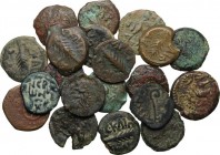 Greek Asia. Judaea. Lot of 20 coins: 10 prutah and 1 islamic coin. AE.