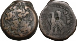 Africa. Egypt, Ptolemaic Kingdom. Ptolemy VI Philometor (180-145 BC). AE 22mm, Cyprus mint. Head of Zeus-Ammon right. / Two eagles standing left; to l...