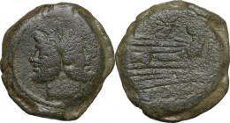 Anonymous, Star (first) series. AE As, Rome, (169-158 BC). Laureate head of Janus, I above. / Prow right, star above, I before, ROMA below. Cr. 113/2....