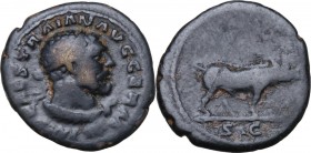 Trajan (98-117). AE Quadrans. Struck circa 98-102 AD. Diademed bust of Hercules right, wearing lion skin. / Boar standing right. RIC II 702. AE. 2.31 ...