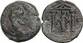 Antoninus Pius (138-161). AE Drachm, dated RY 5 = 141/2. Alexandria (Egypt). Laureate head right. / Tyche, head left, holding rudder and cornucopia, s...