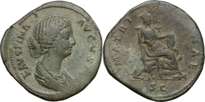 Faustina II, wife of Marcus Aurelius (died 176 AD). AE Sestertius, struck under ...