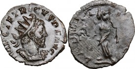 Tetricus I (270-273). BI Antoninianus, Cologne mint. Bust right, radiate, draped, cuirassed. / Laetitia standing left, holding wreath and anchor. RIC ...