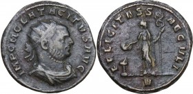 Tacitus (275-276). BI Antoninianus. Siscia mint, 5th officina. 5th emission, early-June 276 AD. Radiate, draped, and cuirassed bust right. / Felicitas...