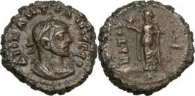 Diocletian (284-305). BI Tetradrachm, Alexandria (Egypt). Dated RY 9 (292-293). Laureate head right. / Elpis advancing left, holding flower and hem; D...