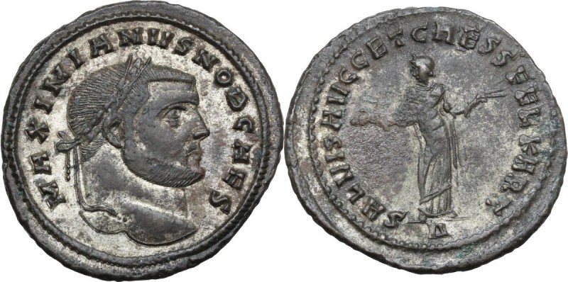 Galerius Caesar (293-305). AE Follis. Carthage mint, 4th officina. Struck circa ...