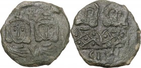 Leo IV the Khazar, with Constantine VI (775-780). AE Follis, Syracuse mint. Busts of Leo IV and Constantine VI facing, crowned, draped. / Busts of Leo...