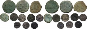 The Roman Republic. Multiple lot of eleven (11) AR and AE coins (one fourrée). AR/AE. About VF:Good VF.