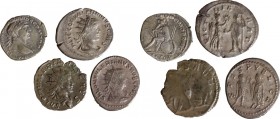 Roman Empire. Lot of 4 AR denominations; including: Trajan, Saloninus and Valerian II. AR. VF.