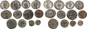 Multiple lot of twelve (12) coins: 7 AE of various mints and 5 BI Antoninianii. BI/AE. F:About EF.